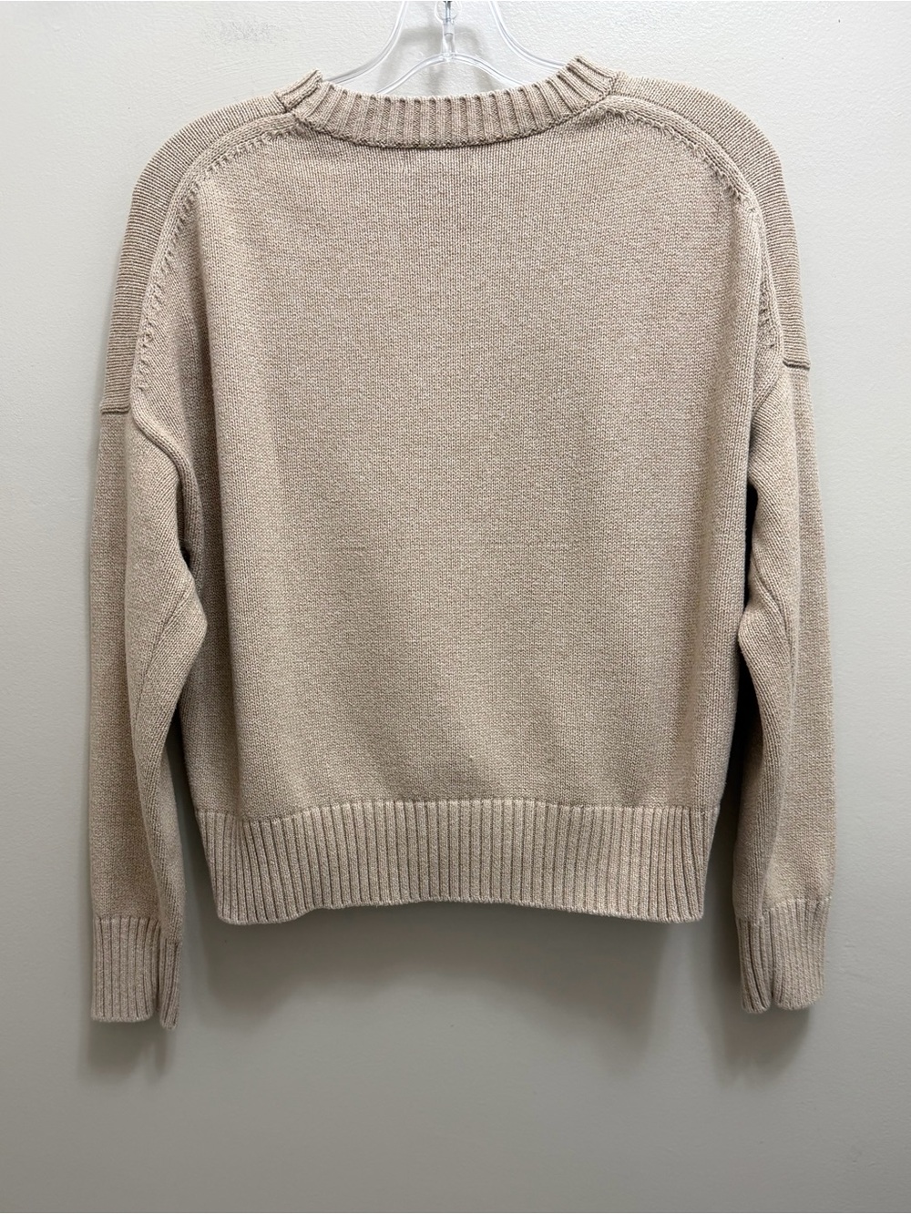 Quince Boyfriend Crew Sweater Organic Cotton in Cement Marl Size XS - Picture 5 of 8